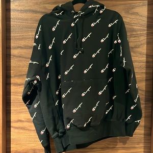 Champion reverse weave logo pattern hoodie